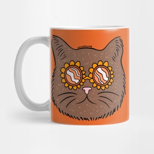 Brown Groovy Cat Mug